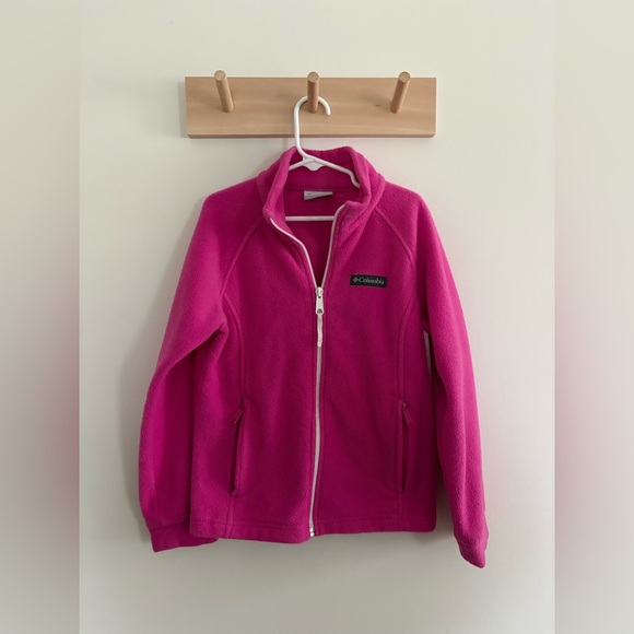 Girls Pink Columbia Fleece Jacket - Picture 2 of 10